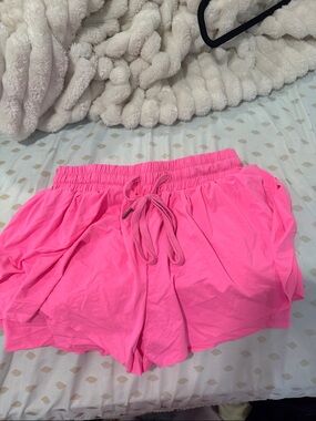 Amazon Bright Pink Drawstring Elastic Waist Shorts